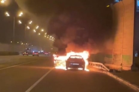 Автомобиль из Смоленска сгорел на Минском шоссе в Одинцовском округе